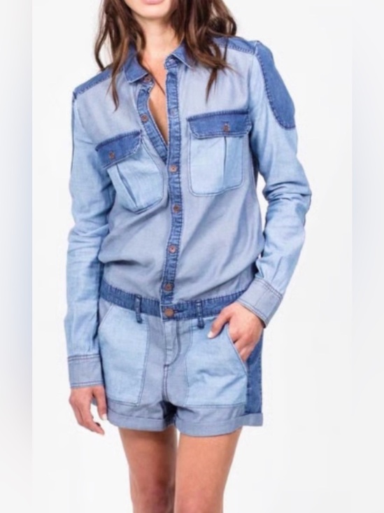 PAIGE Pants - PAIGE Light Blue Denim Jumpsuit